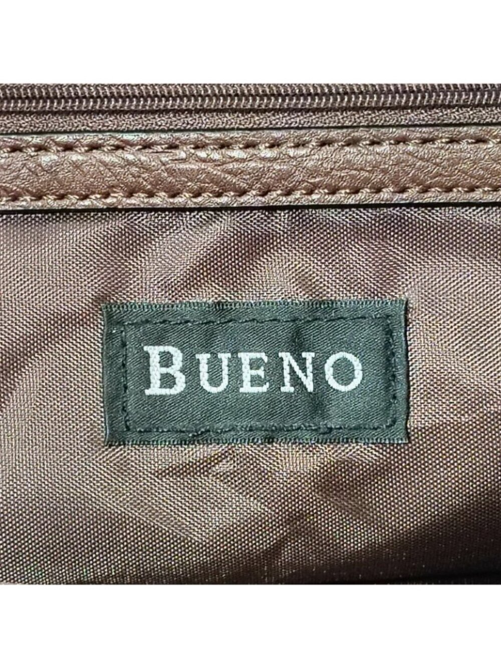 Bueno Tote Bag Black Brown Faux Leather Shoulder Purse Handbag Pockets - Picture 8 of 16